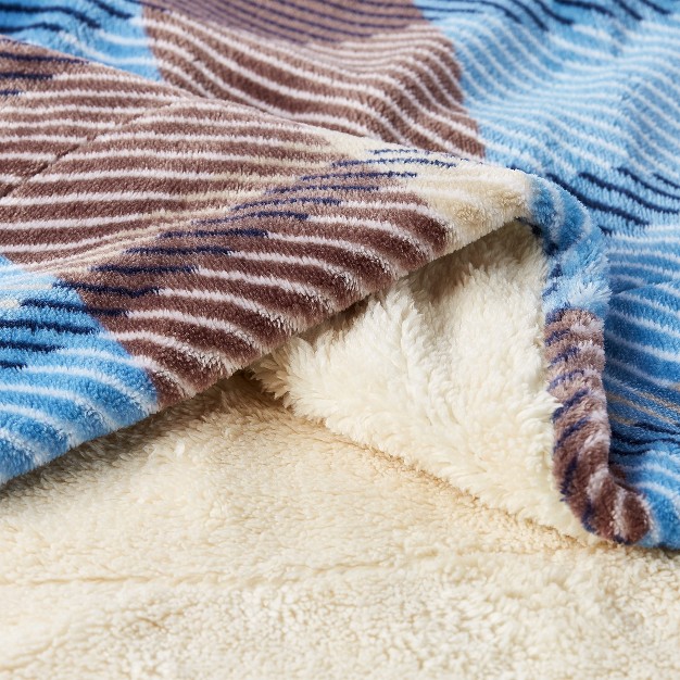 Blanket Throw Oversized Plush Woven Polyester Fleece Plaid Throw Breathable By Hastings Home horizon