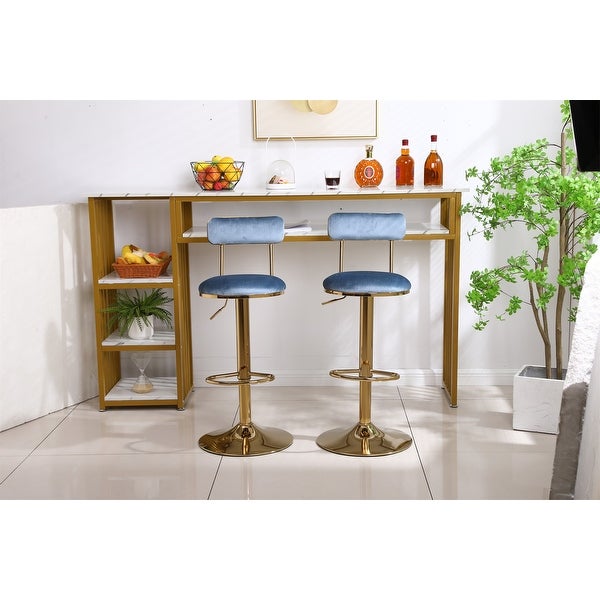 Bar Stools with Back and Footrest Counter Height Dining Chairs (Set of 2) - W16.14