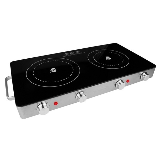 Brentwood Select 1800 Watt Double Infrared Electric Countertop Burner In Stainless Steel With Timer