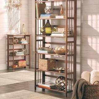 Casual Home 38 in. Chestnut New Wood 3-Shelf Etagere Bookcase N330-224