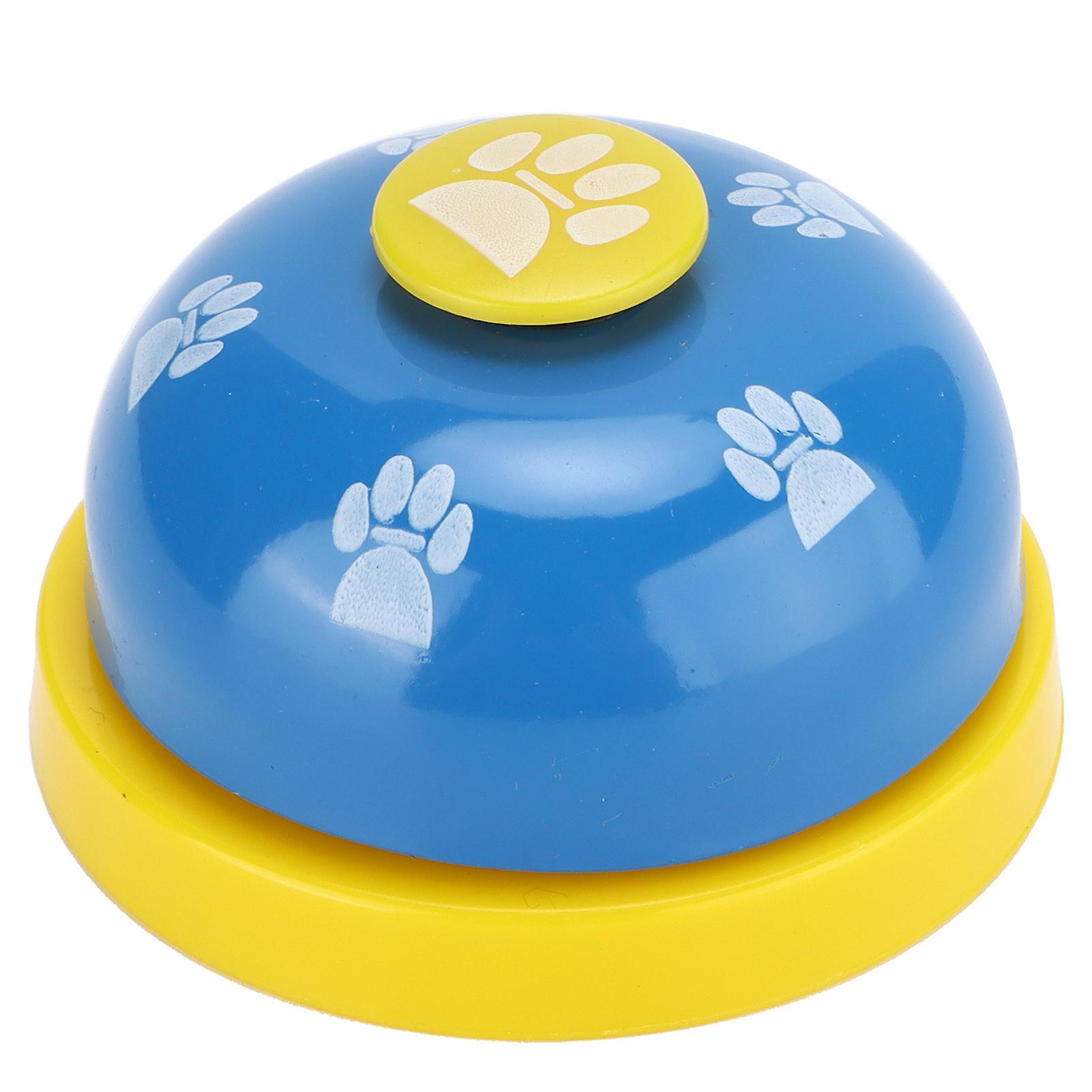 Pet Training Bell Portable Interactive Educational Dog Cat Bells Toys For Pet Training And Communicationyellow Base And Blue Cover