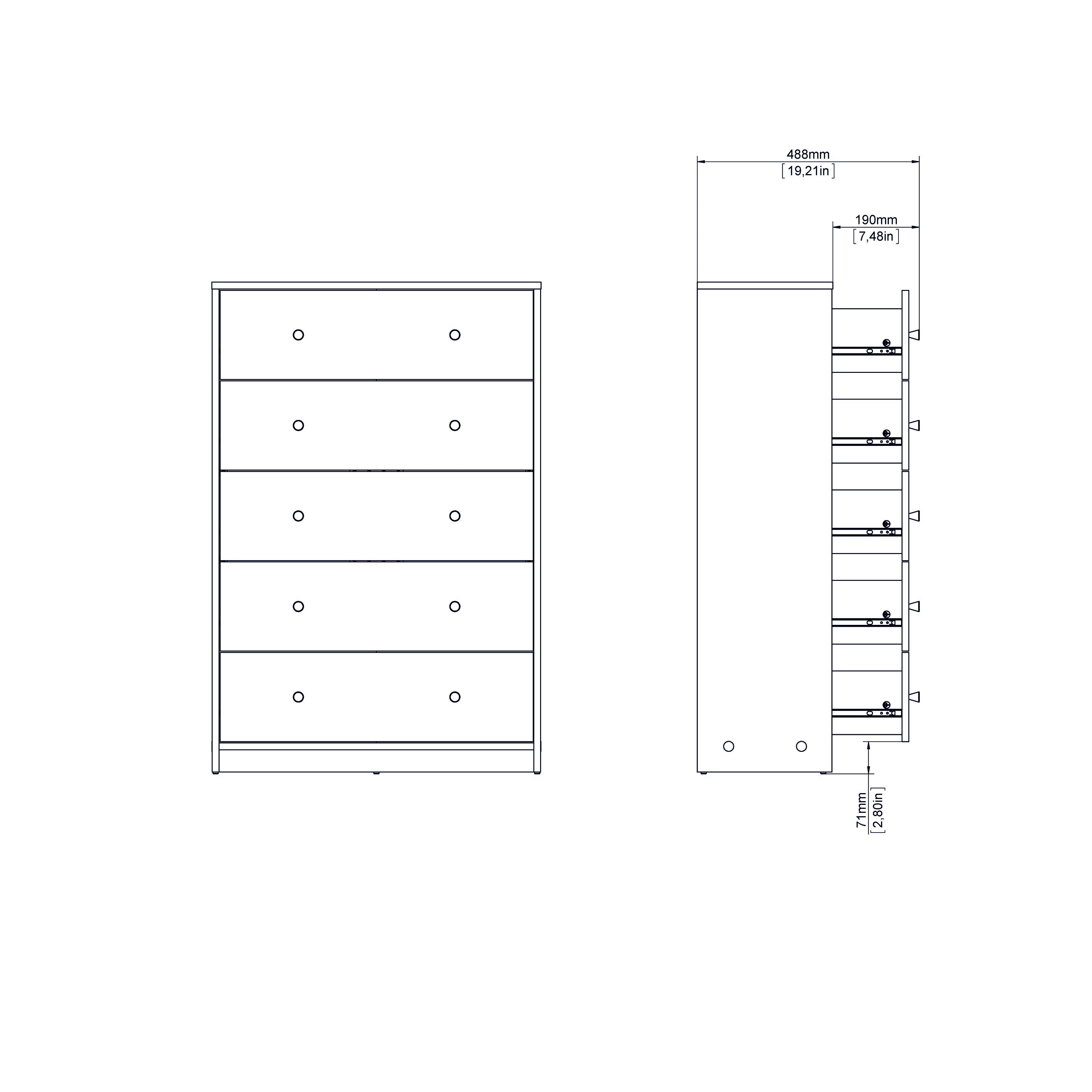 Studio 5 Drawer Chest, Jackson Hickory