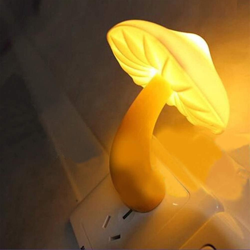 Mushroom Energy Saving Sensor Led Night Light With Plug (yellow)