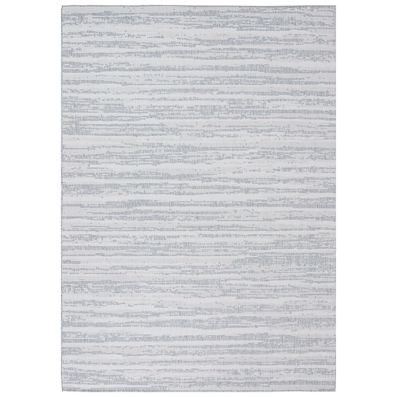 Sunnydaze Artistic Storms Outdoor Area Rug - Iced Silver - 8 ft x 10 ft