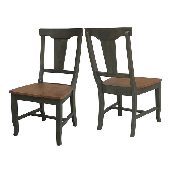 International Concepts Solid Wood Panel Back Dining Chairs - Set of 2