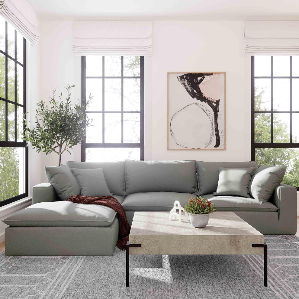 Cali Slate Modular 4 Piece Sectional   Transitional   Sectional Sofas   by First of a Kind USA Inc  Houzz