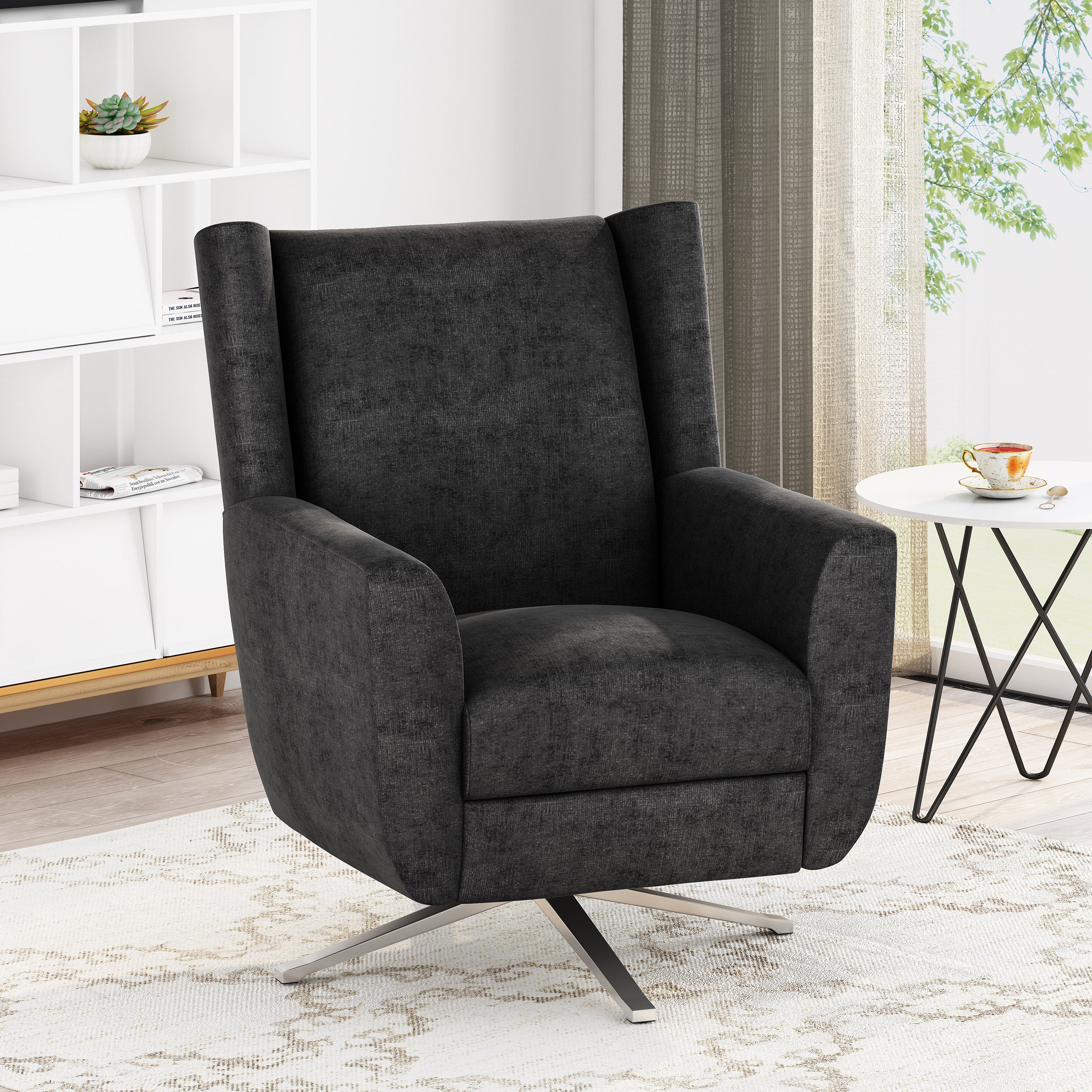 Dezi Contemporary Fabric Swivel Chair