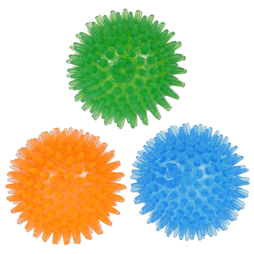 HOTBEST 3Pcs Dogs Chew Spiky Ball Soft TPR Squeaky Dog Ball Toys Floatable Dog Pool Toy Reduce Anxiety Toss Fetch Toys for Boredom Teeth Cleaning Dog Chew Toys Interactie for Small and Medium Dogs