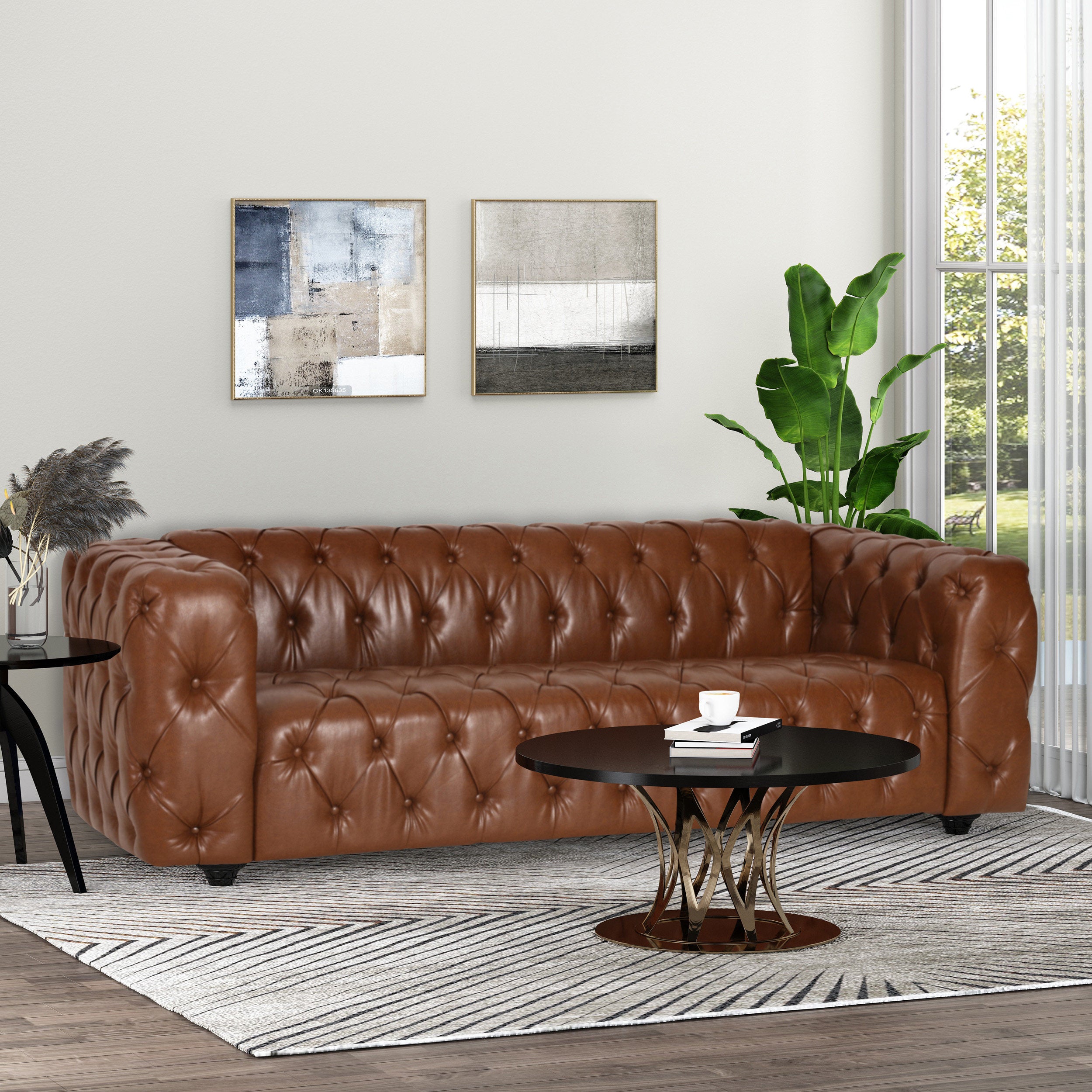 Marengo Contemporary Velvet Tufted 3 Seater Sofa