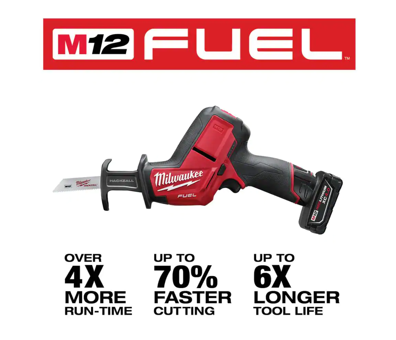 Milwaukee 2520-21XC-2457-20 M12 FUEL 12-Volt Lithium-Ion Brushless Cordless HACKZALL Reciprocating Saw Kit W/ M12 3/8 in. Ratchet