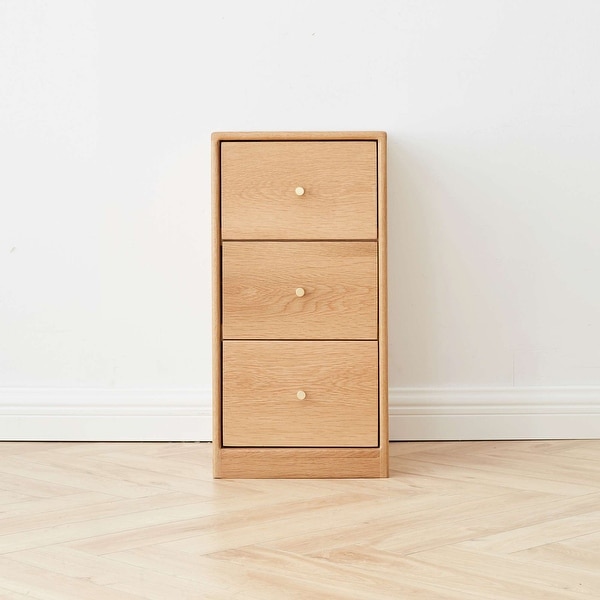 Solid Oak Bedside Table Storage Cabinet