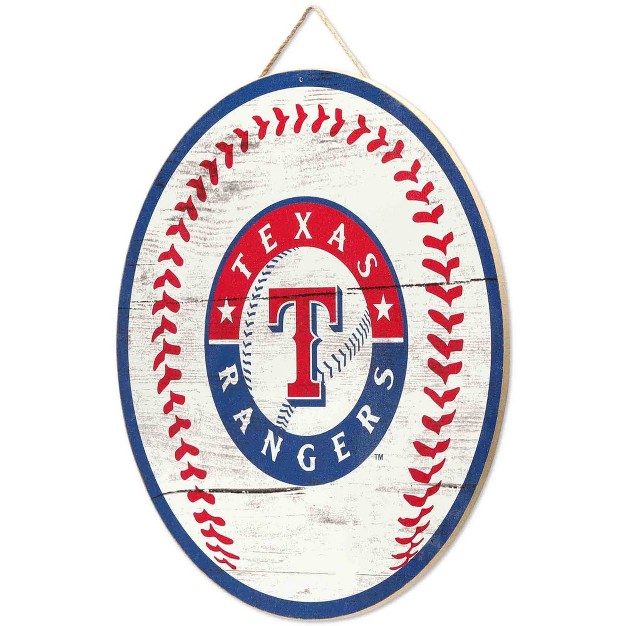 Mlb Texas Rangers Baseball Wood Sign Panel