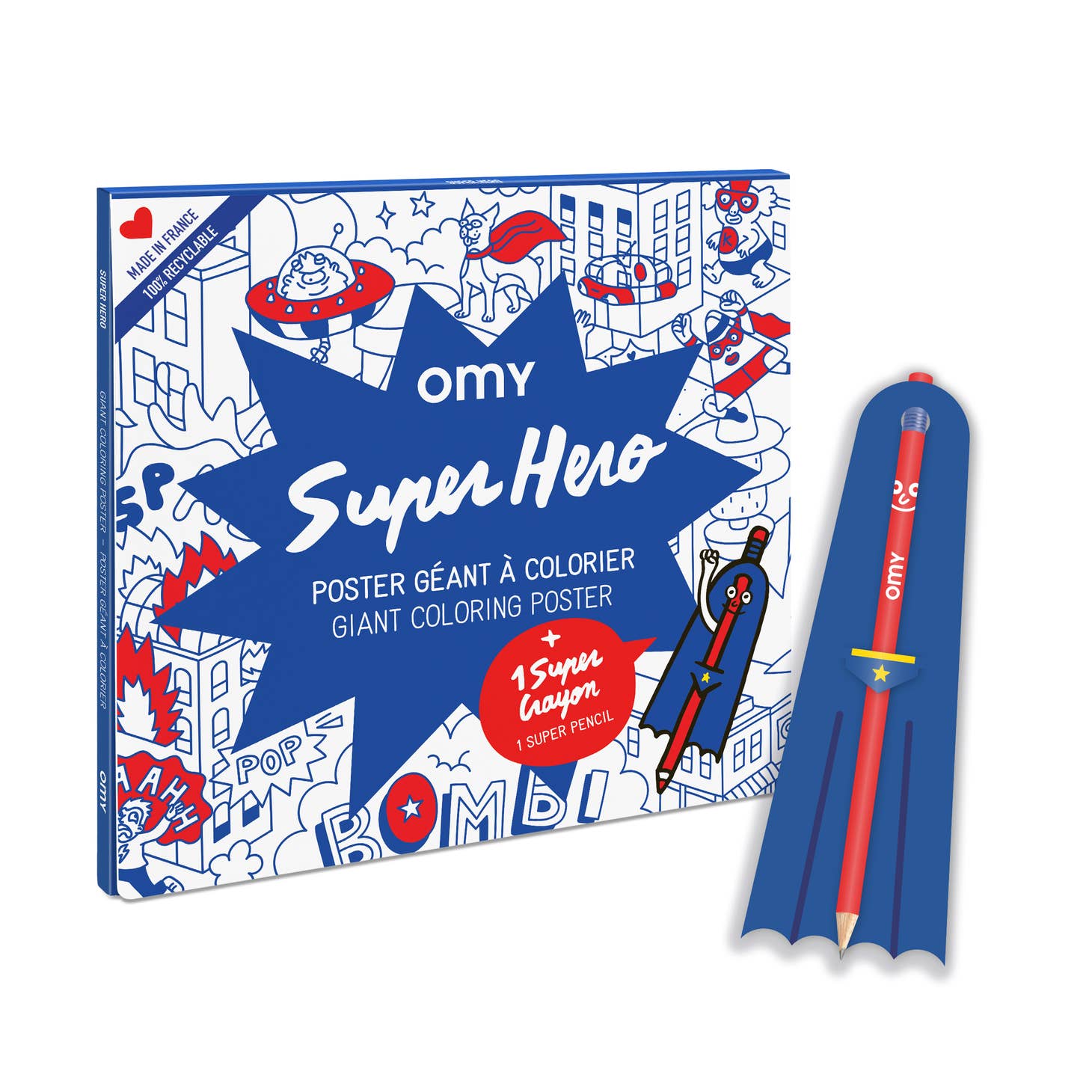 Giant Coloring Poster - Super Hero by OMY