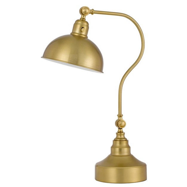 Adjustable Metal Desk Lamp With Metal Shade Antique Brass Cal Lighting