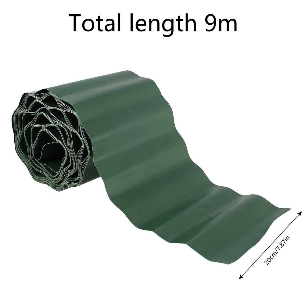 Willstar Plastic Lawn Edging Roll 9m x 20cm Flexible Garden Lawn Grass Edge PVC Garden Lawn Edging DIY Outdoors Garden Fence Flexible Garden Lawn Grass Edge