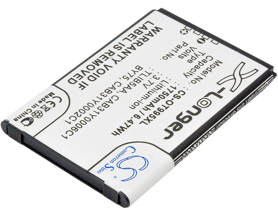 Alcatel One Touch 993D One Touch 995 OT99 1750mAh Replacement Battery BatteryClerkcom Mobile Phone