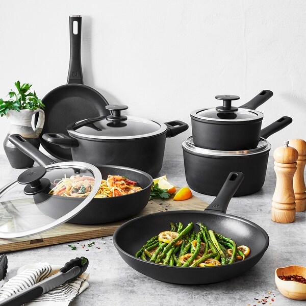 ZWILLING Madura Plus Forged 10-pc Aluminum Nonstick Cookware Set - Black