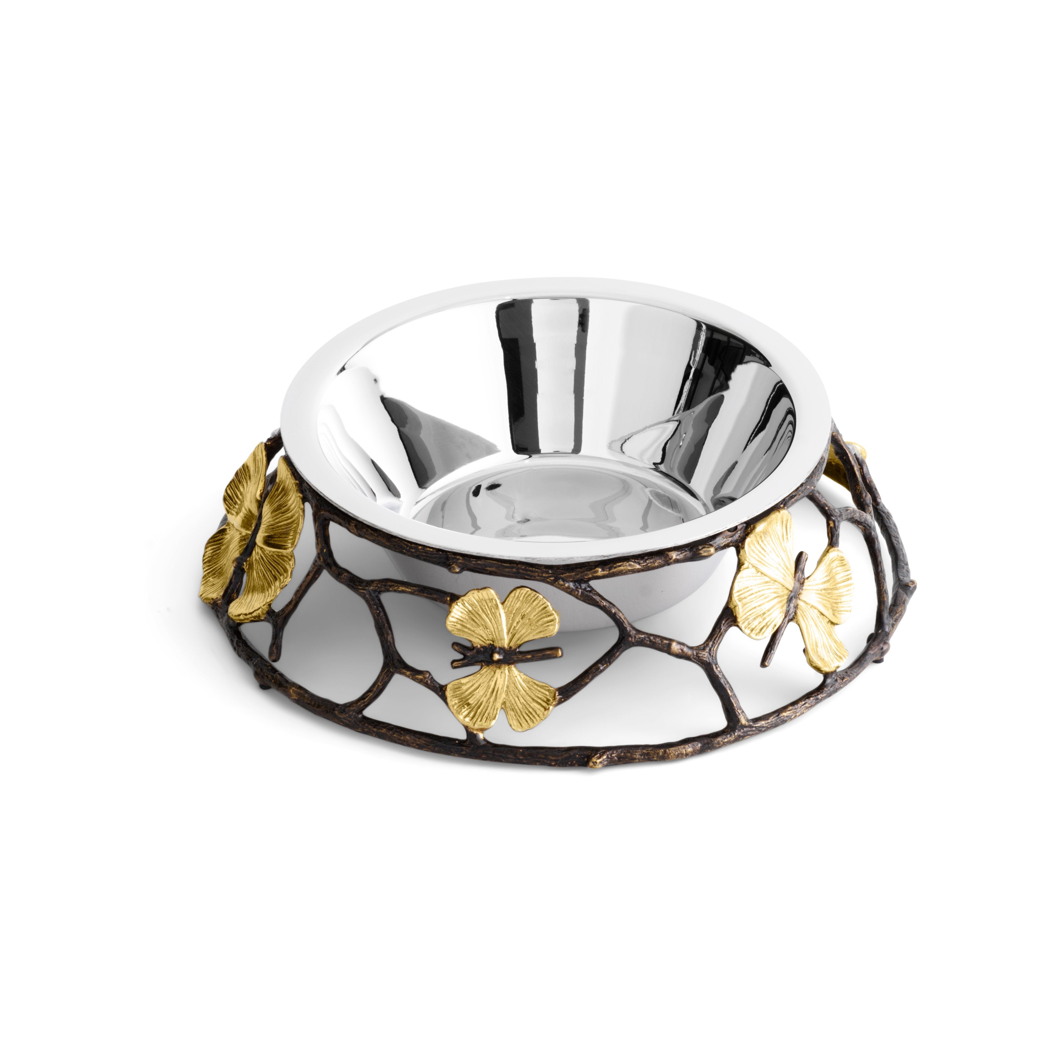 Butterfly Ginkgo Dog Bowl