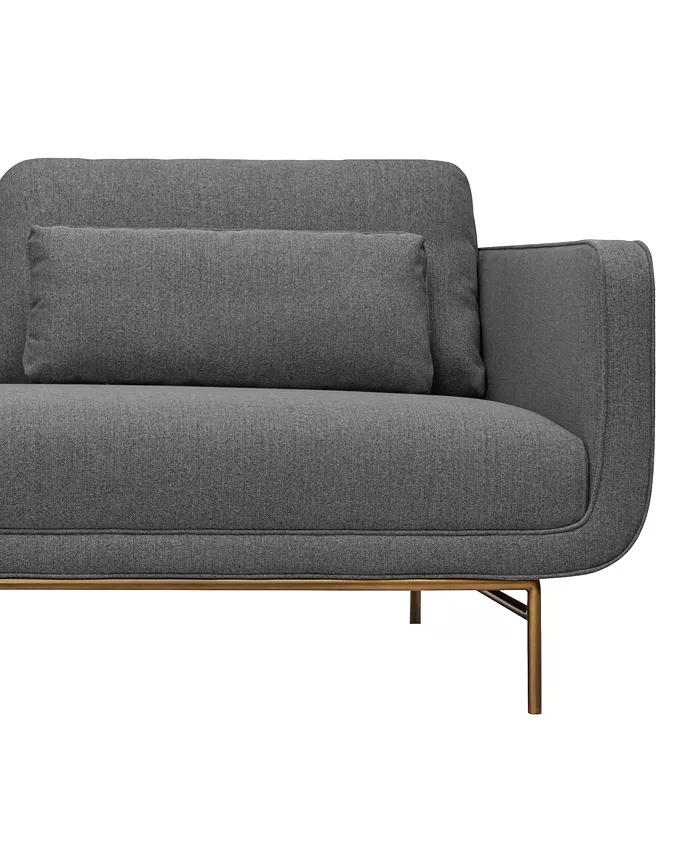 Armen Living Lilou 77 Polyester with Metal Legs Sofa