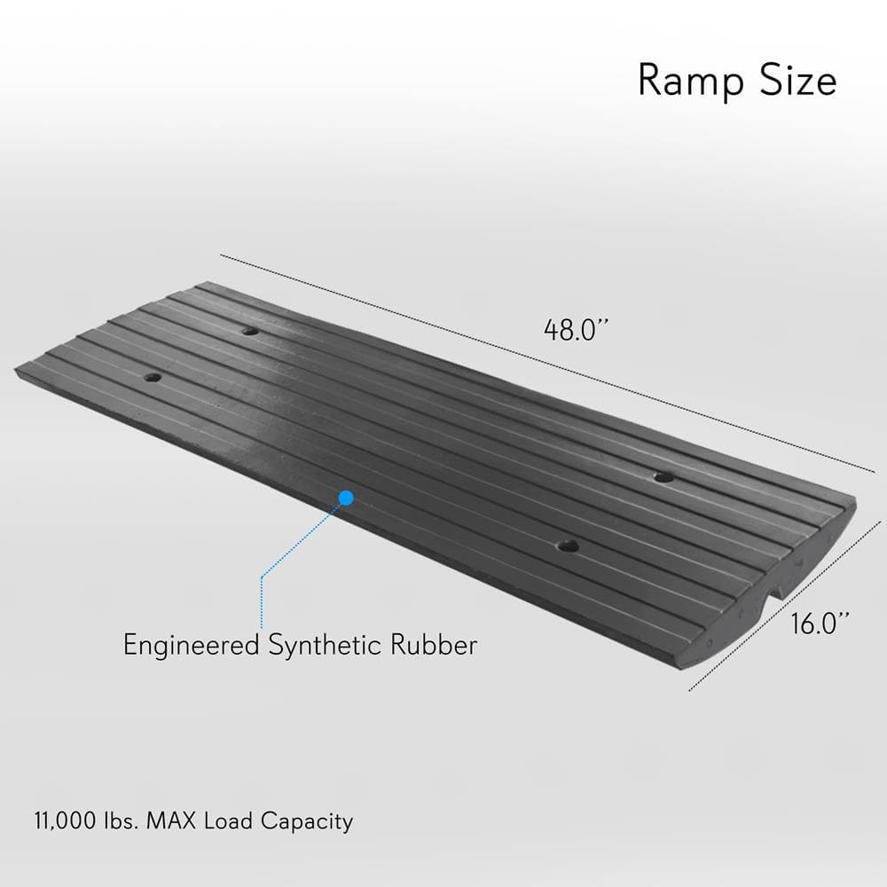 Pyle CarTruck Curb Ramps Driveway Rubber Threshold Car Curb-Side Bridges (3-Piece) PCRBDR23