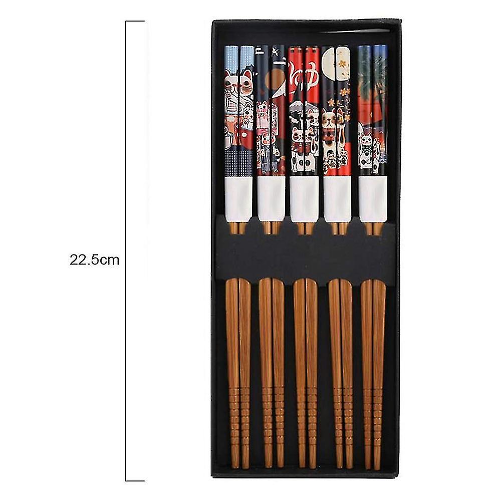 5 Pairs Chopsticks Set，bamboo Natural Reusable Chopsticks，chopsticks Set