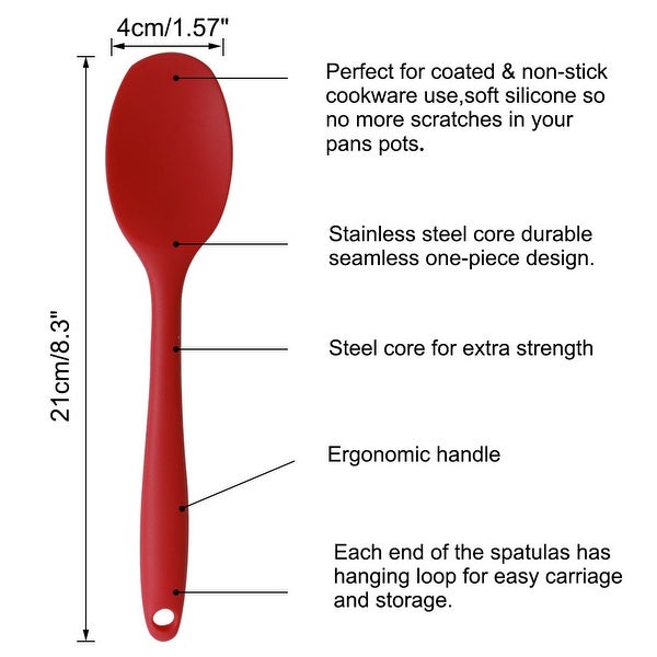 4 Pcs Silicone Heat Resistant Non-scratch Turner Non Stick Spatula - 21 x 4cm/8.3