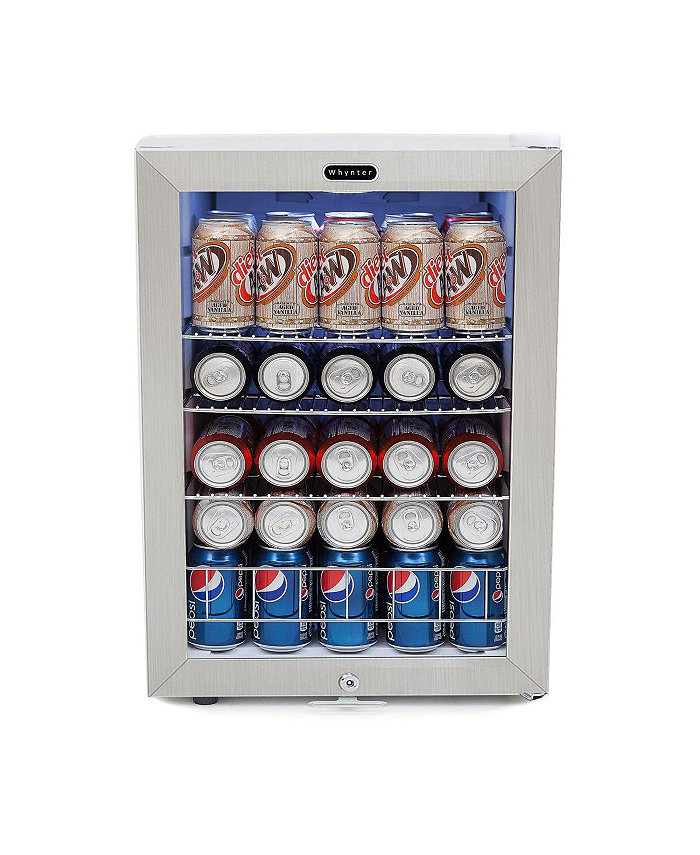 Whynter Beverage Refrigerator With Lock - Stainless Steel 90 Can Capacity