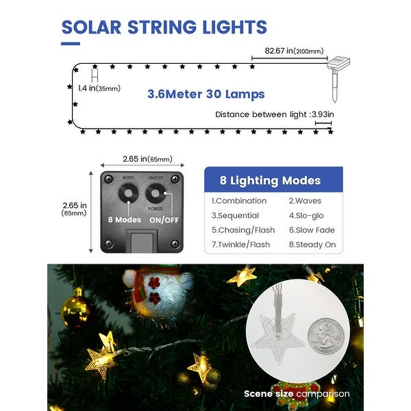 30 Light 19.7 ft. Indoor/Outdoor Waterproof Twinkle Star Solar Power Integrated LED Fairy String Light (4 Pack) - 19.7 ft. Shopping - The Best Deals on String Lights | 41742142