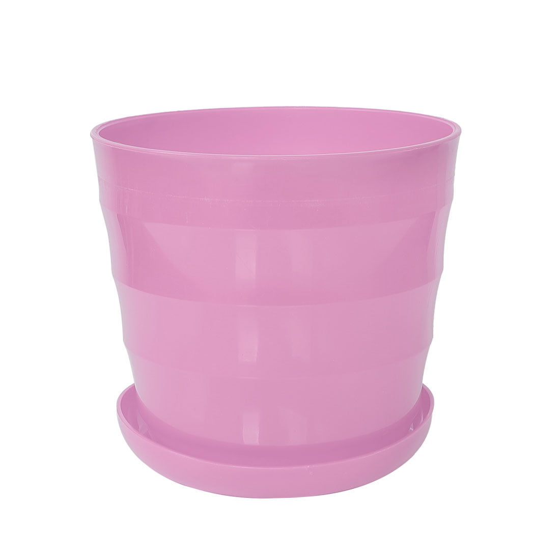 Unique Bargains Home Garden Office Plastic Round Plant Planter Flower Pot Ornament Pink