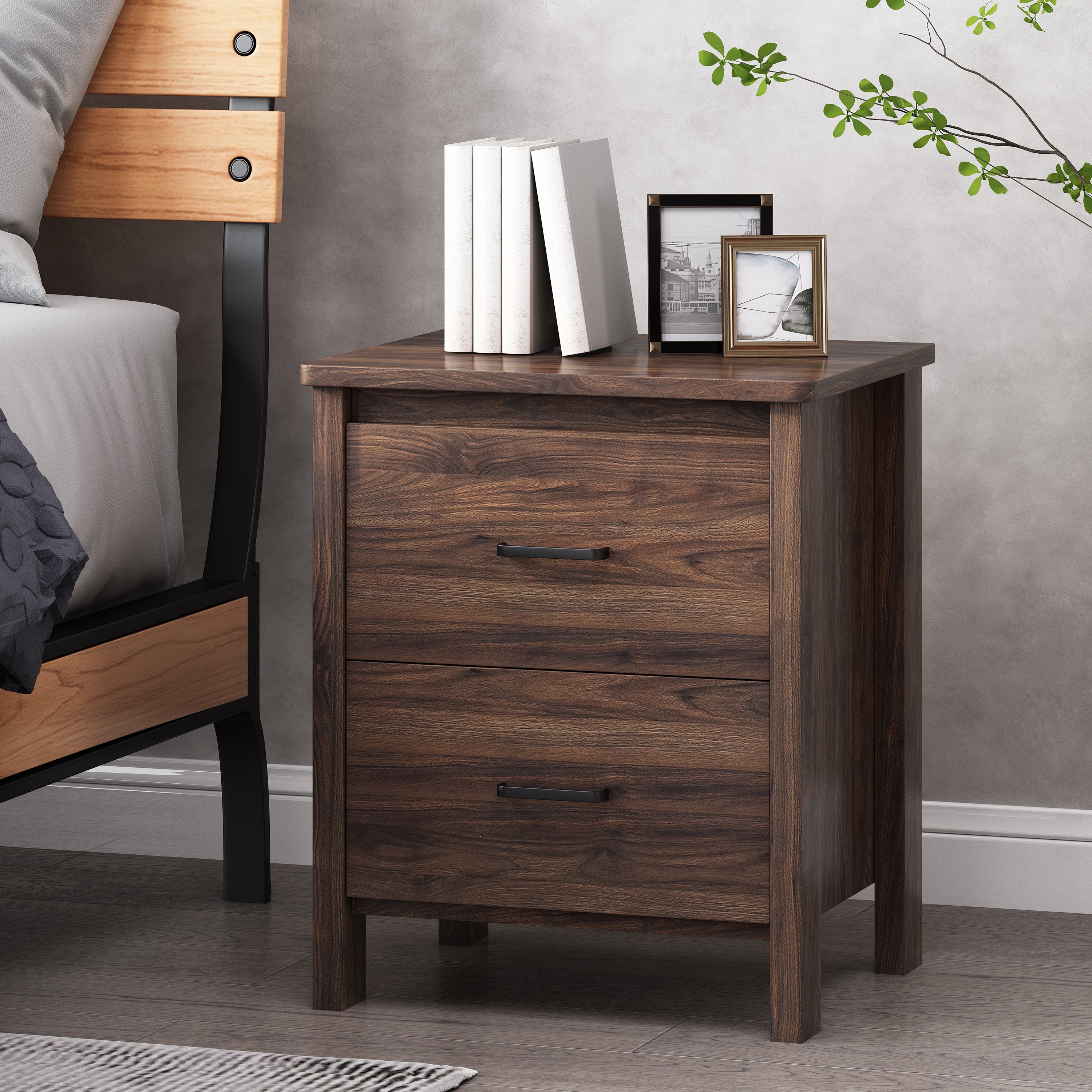 Titeca Contemporary 2 Drawer Nightstand