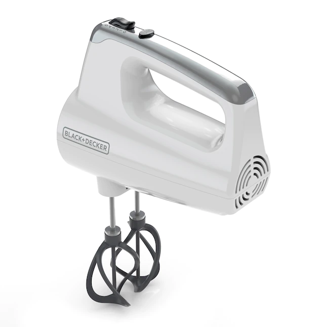 BLACK+DECKER Helix 60-in Cord 5-Speed White Hand Mixer， White