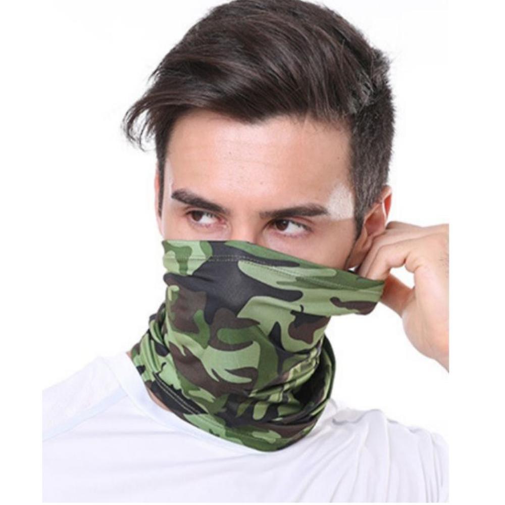 (camouflage green) Half Face Mask Cover Neck Tube Snood Balaclava Bandana Scarf Camo