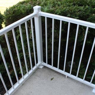 Weatherables Stanford 36 in. H x 96 in. W Textured White Aluminum Railing Kit CWR-B36-A8