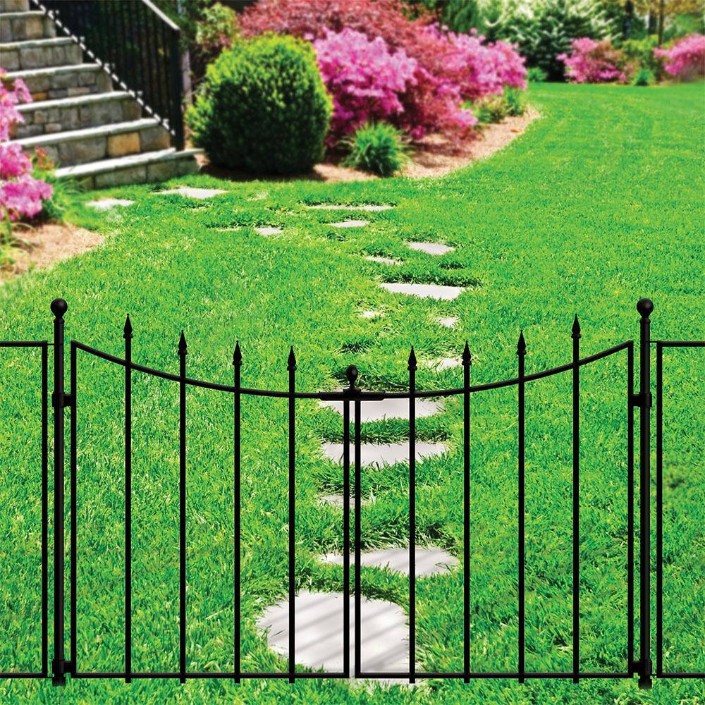 Vigoro EmpireWestbrook 28.7 in. H x 46.2 in. W Black Steel Decorative Fence Gate 860350