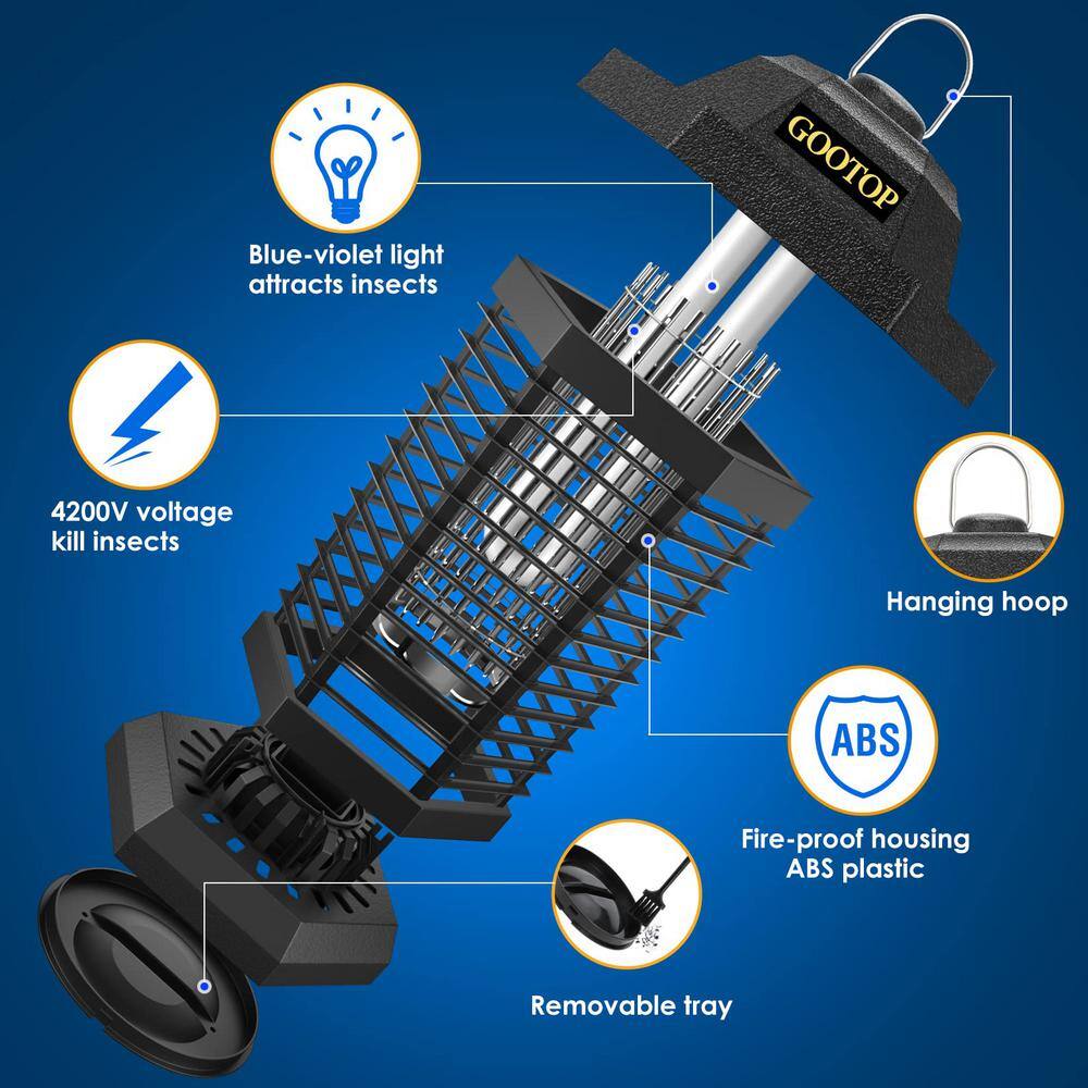 Outdoor Electric Mosquito Repellent Zapper Fly Traps 3 Prong Plug  90-130-Volt ABS Plastic Outer PU39PG