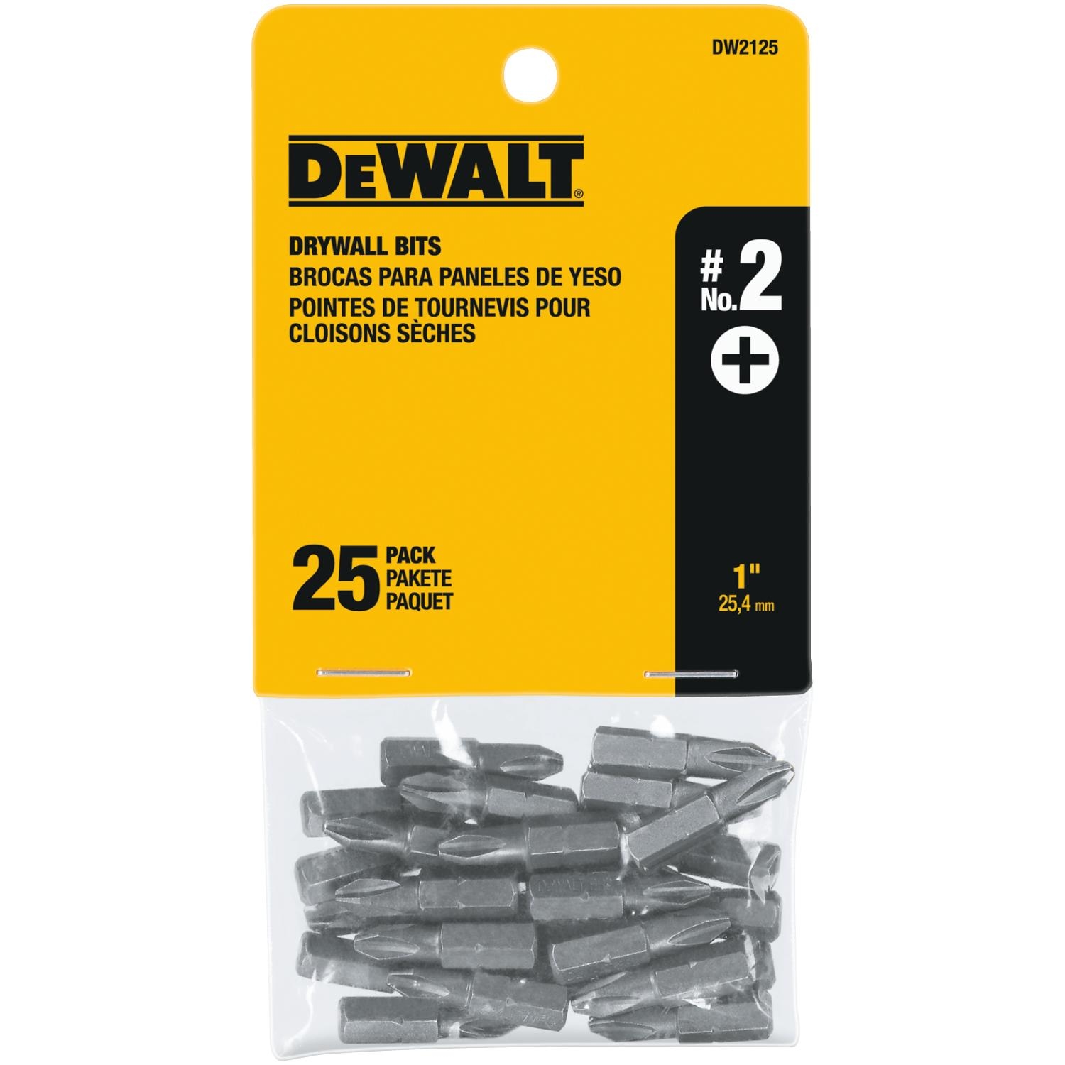 DW Phillips #2 X 1 in. L Screwdriver Bit Heat-Treated Steel 25 pc