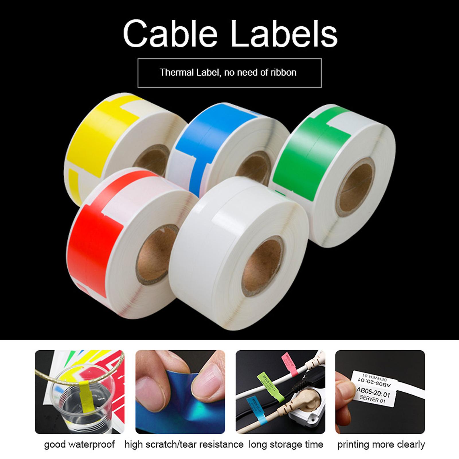 Cable Label Self-adhesive Thermal Printing Sticker Paper Waterproof Oil-proof Tear Resistant Label Tape For Cables Wires Jewelry For Dp23 Series Therm