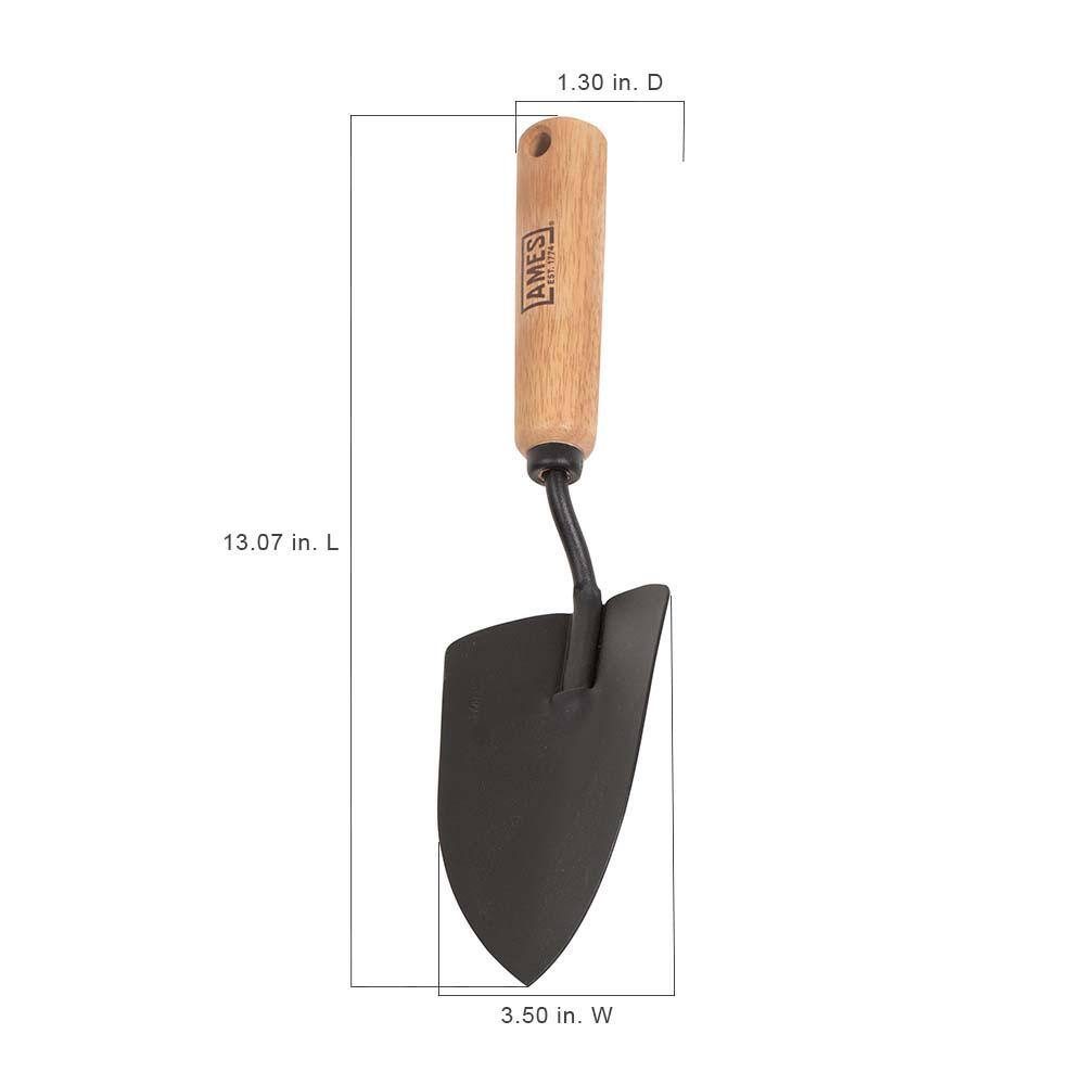 Ames 5.3 in. Garden Trowel Hand Transplanter with Wood Handle 2446200