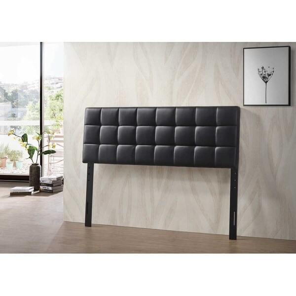 Varya Tufted Faux Leather Upholstered Panel Headboard (Brown/ Black) - - 32043380