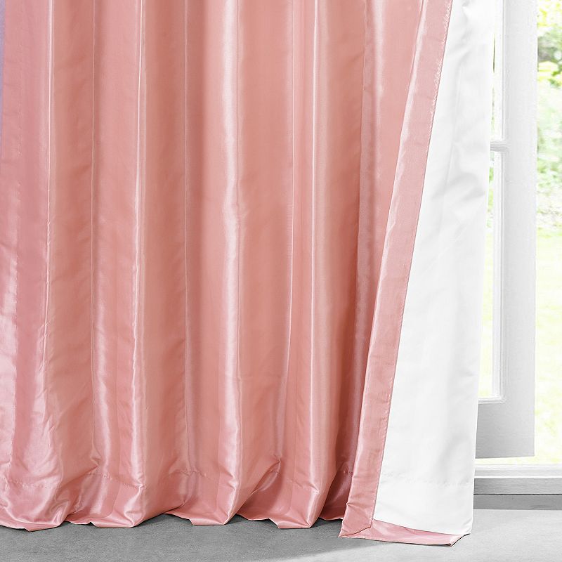 EFF 1-Panel Solid Faux-Silk Taffeta Window Curtain