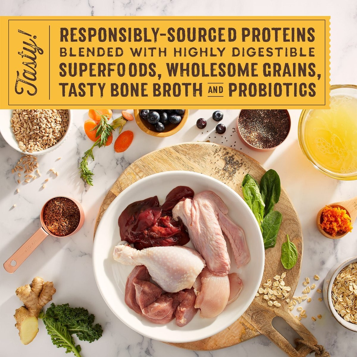 Stella and Chewy's SuperBlends Raw Blend Wholesome Grains Cage-Free Chicken and Duck Recipe with Superfoods Dry Dog Food