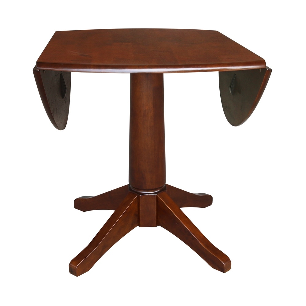 42 in. Round Top Dual Drop Leaf Pedestal Dining Table