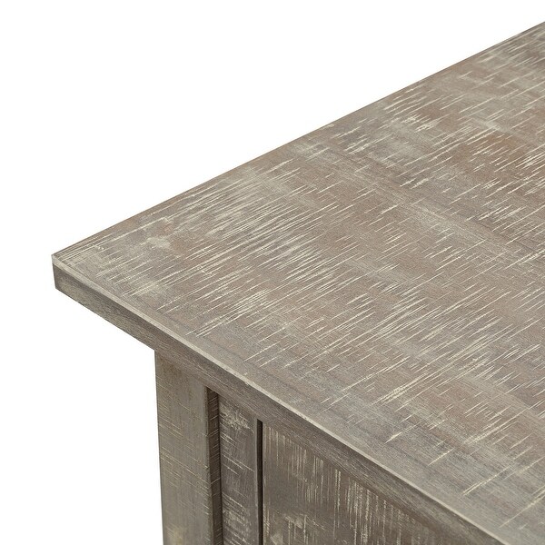 Brushed Texture Entryway Table Console Table with Drawers and Bottom Shelf