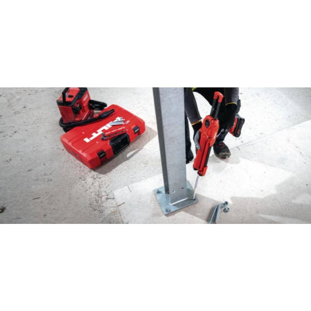 Hilti HDE 500 22-Volt Nuron 16.9 oz. Li-Ion Cordless Adhesive Dispenser with HIT-CB 500 Black Cartridge Holder 3779079