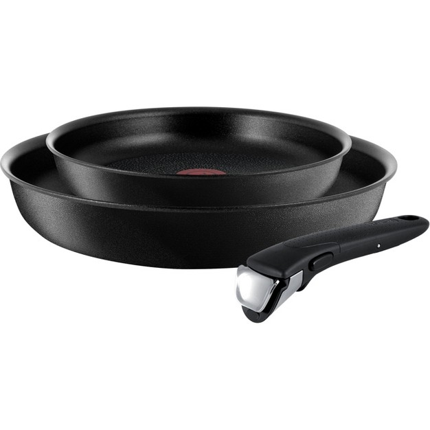 T fal 3pc Ingenio Expertise Nonstick Cookware Set Black