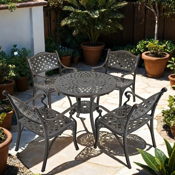 5Piece Cast Aluminum Patio Dining Set