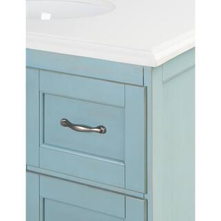 Home Decorators Collection Chennai 37 in. W Single Vanity in Blue Wash with Engineered Stone Vanity Top in Crystal White with White Sink CIBWVT3722D