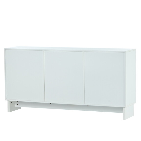 U_Style Storage Cabinet with Rattan Door  Mid Cent...