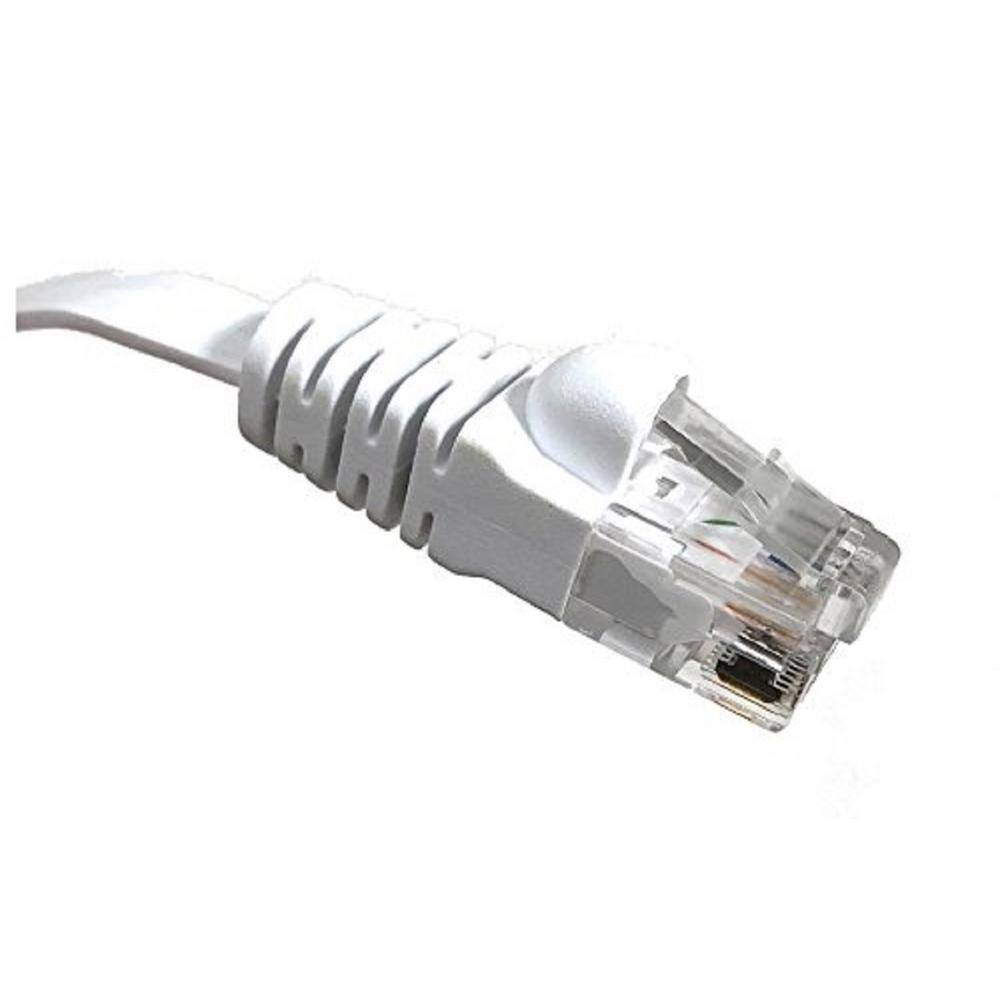 Micro Connectors Inc 75 ft. RJ45 CAT6 Unshielded Twisted Pair Patch Cable Flat White E08-075FL-W