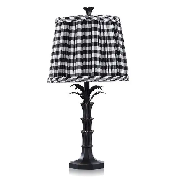 Dann Foley - Lifestyle Polyresin Table Lamp - Black - Black and White Checkered Shade